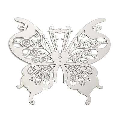 201 Stainless Steel Laser Cut Connector Charms STAS-Z116-04P-01-1