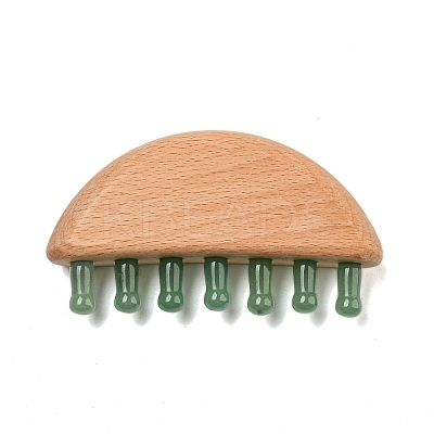 Natural Green Aventurine Scalp Massager AJEW-G058-01C-1