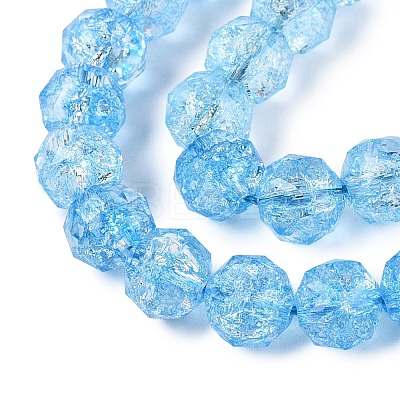 Crackle Transparent Glass Beads Strands GLAA-N063-10mm-05-1