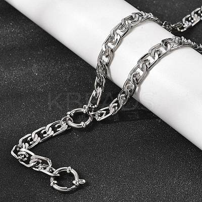 6.5MM 201 Stainless Steel Lumachina Chain Necklaces for Unisex NJEW-K302-07P-1