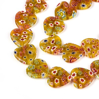 Handmade Millefiori Glass Beads Strands LAMP-T021-29F-1