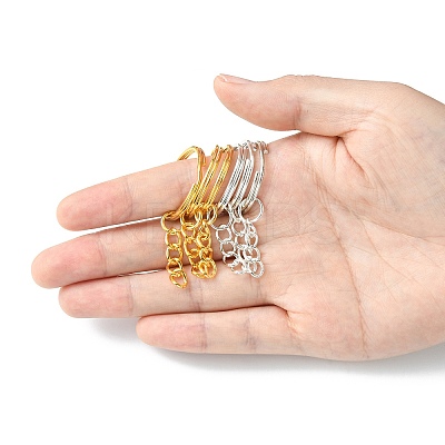 20Pcs 2 Colors Iron Split Key Rings PALLOY-CJ0002-65-1