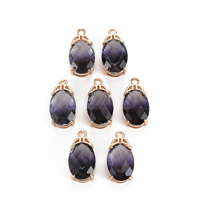Rack Plating Brass Micro Pave Clear Cubic Zirconia Pendants KK-T060-62-RS-1
