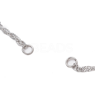 304 Stainless Steel Singapore Chain Bracelet Makings AJEW-JB01321-02-1