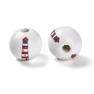 Natural Wood European Beads WOOD-S059-01F-1