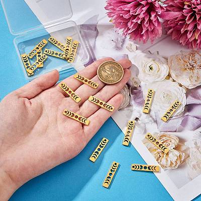 20Pcs Ion Plating(IP) 304 Stainless Steel Pendants FIND-SZ0006-03G-1
