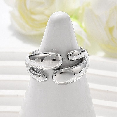 304 Stainless Steel Cuff Rings for Women RJEW-A063-01F-P-1