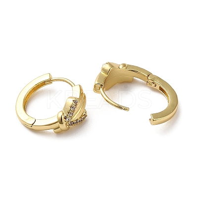 Cubic Zirconia Heart Hoop Earrings EJEW-Z019-07G-1