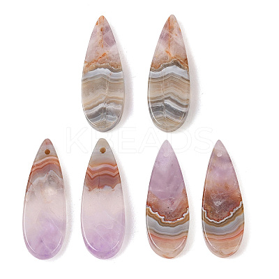 Natural Amethyst Lace Agate Pendants G-K381-10-1