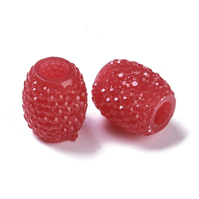 Opaque Resin European Jelly Colored Beads RESI-B025-02A-12-1