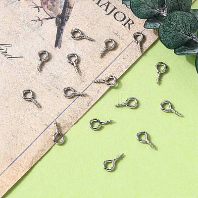 Tarnish Resistant 304 Stainless Steel Screw Eye Pin Peg Bails STAS-K171-52P-8x4mm-1