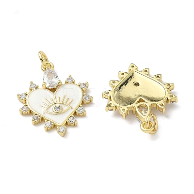 Brass Micro Pave Cubic Zirconia Pendants KK-P326-11G-01-1