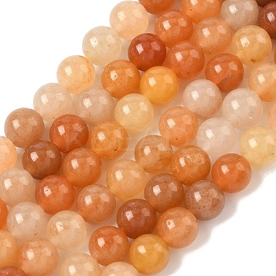 Natural Red Aventurine Bead Strands G-P257-02-8mm-01-1