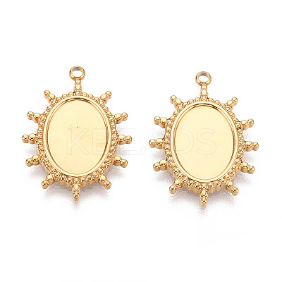 Non-Tarnish 304 Stainless Steel Pendant Cabochon Settings STAS-T065-90G-1