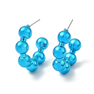Round Ball Acrylic Stud Earrings EJEW-P251-18-1