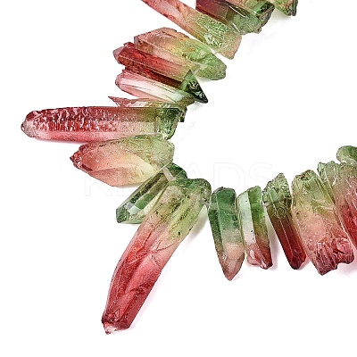 Two Tone Spray Painted Natural Quartz Crystal Points Beads Strands G-Q610-03A-1