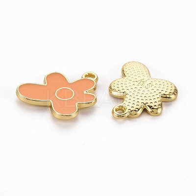 Rack Plating Light Gold Alloy Enamel Pendants ENAM-Q444-013E-RS-1
