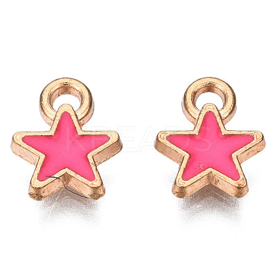Alloy Enamel Star Charms ENAM-N054-69B-NR-1