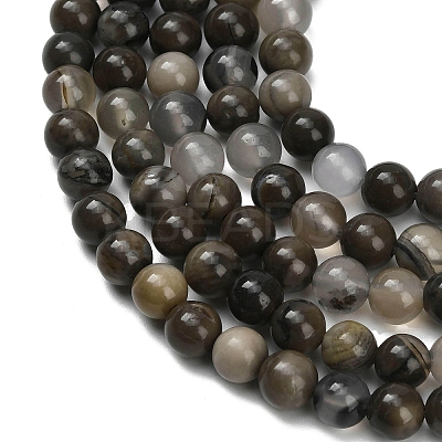 Natural Volcanic Agate Beads Strands X-G-G305-A01-6mm-1