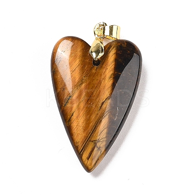 Natural Tiger Eye Pendants X-G-E570-01G-07-1