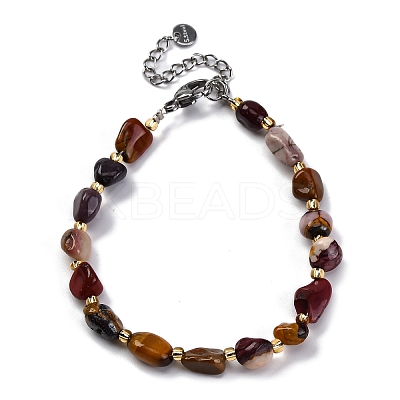 Natural Mookaite Beaded Bracelets for Women G-P563-07P-06-1
