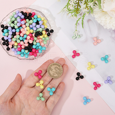 200Pcs Opaque Acrylic Beads MACR-SC0002-41-1