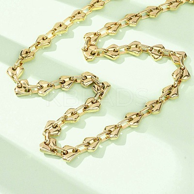 304 Stainless Steel Diamond Shape Link Chain Necklaces for Women Men NJEW-F363-01G-1