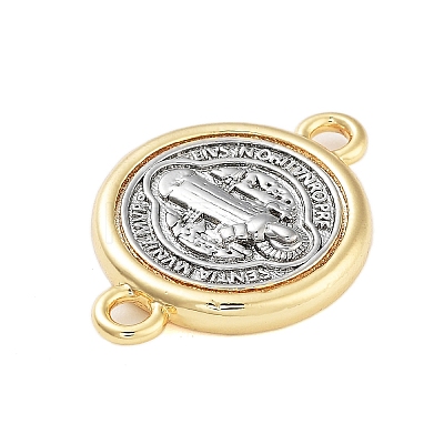 Rack Plating Religion Brass Connector Charms X-KK-B097-02G-1
