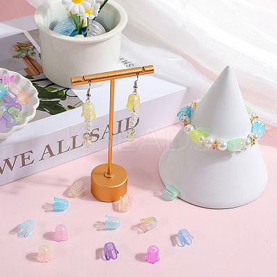 540Pcs 9 Colors Transparent Acrylic Beads Caps TACR-SC0001-34-1