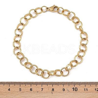 Fashionable 304 Stainless Steel Engraved Bubbles Cable Chain Bracelets STAS-A028-B087G-1