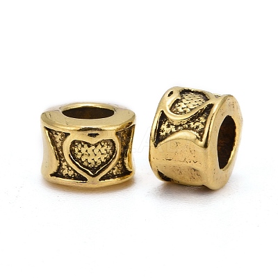 Tibetan Style Alloy Column European Bead Enamel Settings TIBEB-5087-AG-LF-1