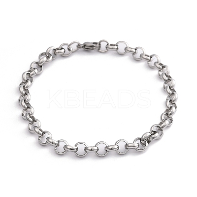 Tarnish Resistant 304 Stainless Steel Cable Chain Bracelets LS-BJEW-I202-02B-1