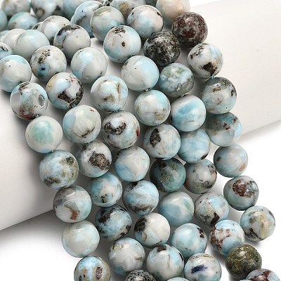 Natural Larimar Beads Strands G-L642-B19-10mm-1