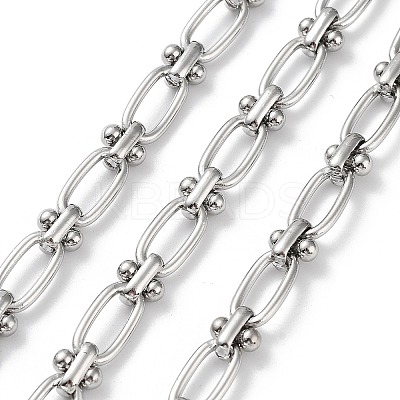 Tarnish Resistant 304 Stainless Steel Oval & Knot Link Chains CHS-B005-01P-1