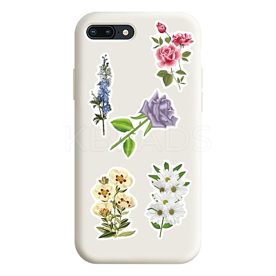 50Pcs Cartoon Flower Paper Sticker Label Set DIY-G066-05-1