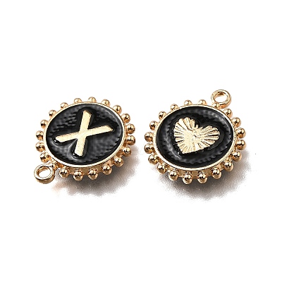 Alloy Black Enamel Pendants ENAM-K075-03A-G-1
