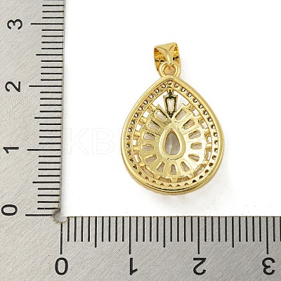 Rack Plating Brass Pave Cubic Zirconia Pendants KK-U029-28G-07-1