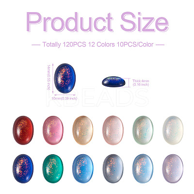 110Pcs 11 Colors Transparent Resin Cabochons CRES-CW0001-03-1