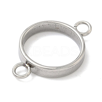 304 Stainless Steel Open Back Bezel Connector Charms STAS-B126-05A-P-1