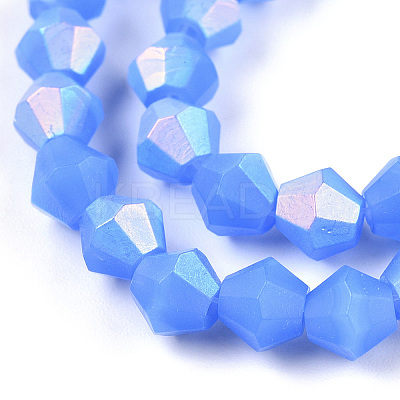 Imitation Jade Bicone Frosted Glass Bead Strands EGLA-A039-J6mm-MB04-1