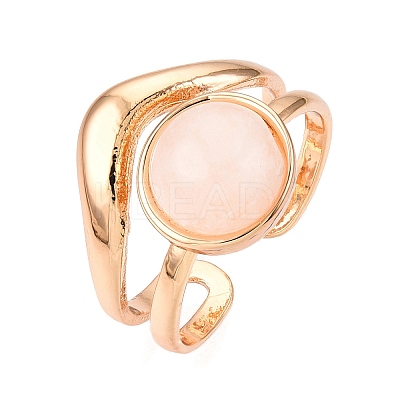 Round Natural White Jade Finger Rings RJEW-N046-10A-1