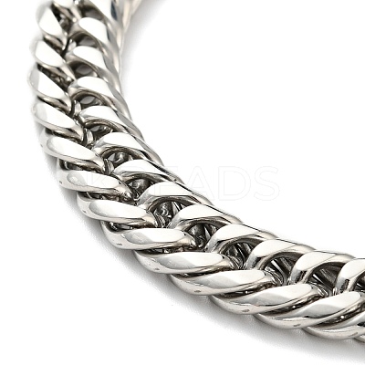 Non-Tarnish 201 Stainless Steel Cuban Link Chains Bracelet for Men Women BJEW-H550-07B-P-1