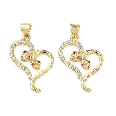 Brass Micro Pave Cubic Zirconia Pendants KK-L243-29G-05-1