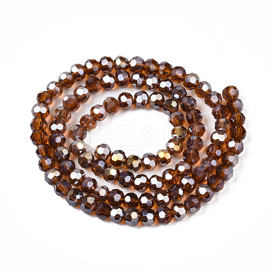 Electroplate Glass Beads Strands X-EGLA-R016-4m-4-1