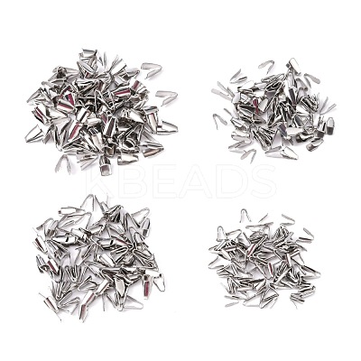 400Pcs 4 Size 304 Stainless Steel Folding Crimp Ends STAS-UN0037-51-1