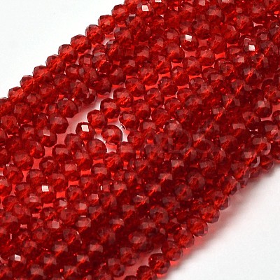 Faceted Rondelle Transparent Glass Beads Strands EGLA-J134-3x2mm-B02-1