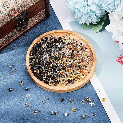 200 Sets 4 Colors Iron Grommet Eyelet Findings SCRA-GF0001-10A-05-1