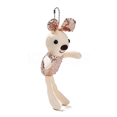 Cartoon PP Cotton Plush Simulation Soft Stuffed Animal Toy Rabbit Pendants Decorations HJEW-K043-01-1