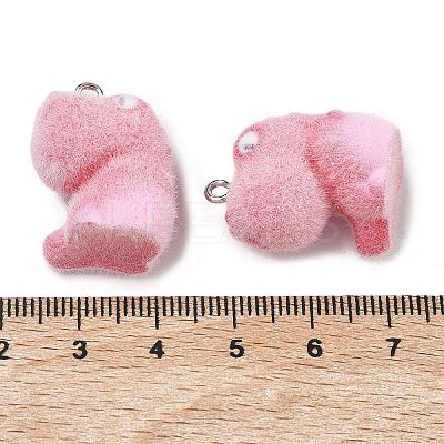 Flocking Opaque Resin Pendants RESI-F064-A14-1