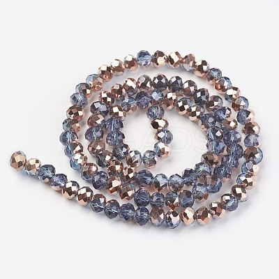 Electroplate Transparent Glass Beads Strands EGLA-A034-T3mm-N18-1